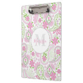 Porte-bloc Pink Girl mignonne Chic Preppy Paisley Monogramme (Gauche)