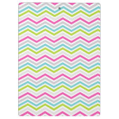 Porte-bloc Pink, Green, Blue et White Chevron Stripes (Dos)