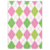 Porte-bloc Pink & Green Golf Personnalisé Monogram Porte - bl (Dos)
