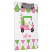Porte-bloc Pink & Green Golf Personnalisé Monogram Porte - bl (Swatch)