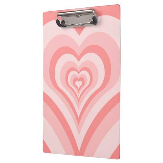 Porte-bloc Pink Heart Gradient Pattern – Cute Girly Love (Gauche)