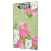 Porte-bloc Pink Hollyhocks Aquarelle Fleurs Vert doux (Gauche)