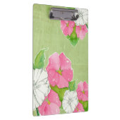 Porte-bloc Pink Hollyhocks Aquarelle Fleurs Vert doux (Swatch)