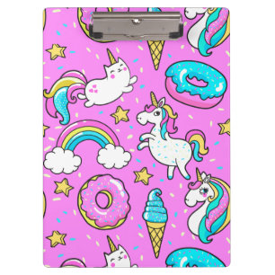 Porte-bloc Pink Kitschy glittery drôle de licorne et de chatt