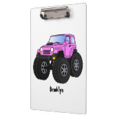Porte-bloc Pink monster truck cartoon illustration (Gauche)