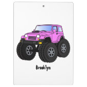 Porte-bloc Pink monster truck cartoon illustration (Dos)