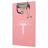 Porte-bloc Pink Nurse Scrub Top Personnalisé (Gauche)