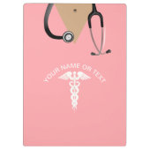 Porte-bloc Pink Nurse Scrub Top Personnalisé (Dos)