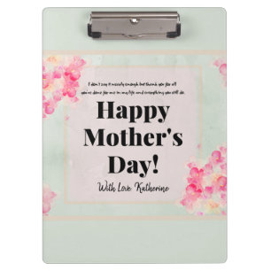 Porte-bloc Pink Sage Aquarelle Florale Mothers Day Modèle