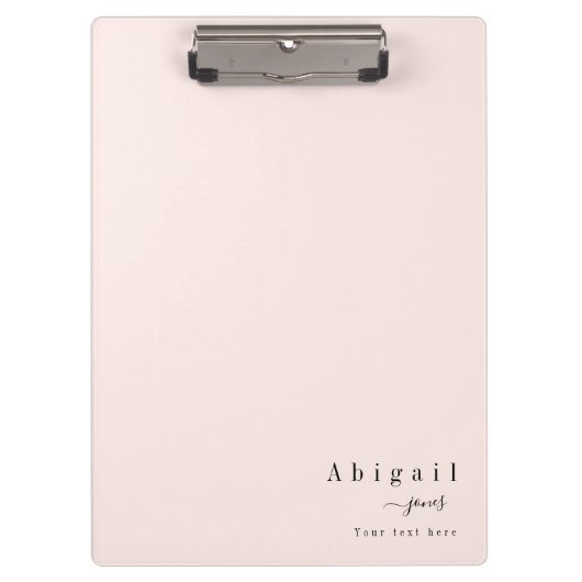 Porte-bloc Pink Simple Script Name Modern Luxury personnalisé (Devant)