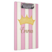 Porte-bloc Pink Stripes Crowned Princess Nom personnalisé (Swatch)