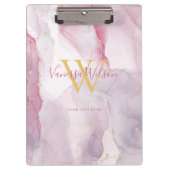 Porte-bloc Pink violet or Aquarelle Script (Devant)