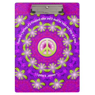 Porte-bloc Pink violet vert brillant énergie de paix Mandala