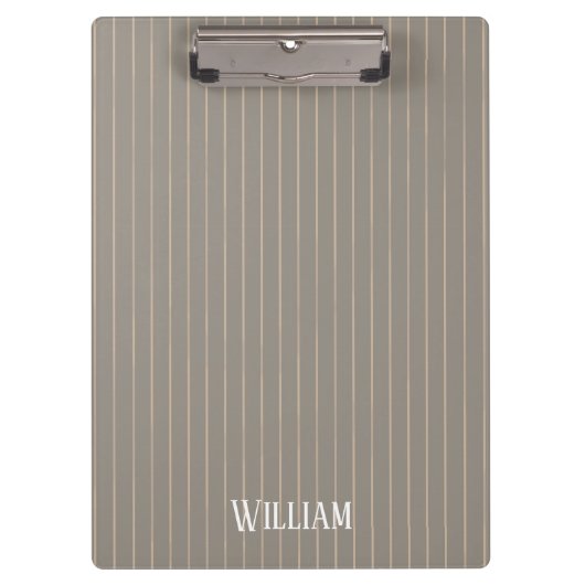 Porte-bloc Pinstripes beiges personnalisées (Devant)