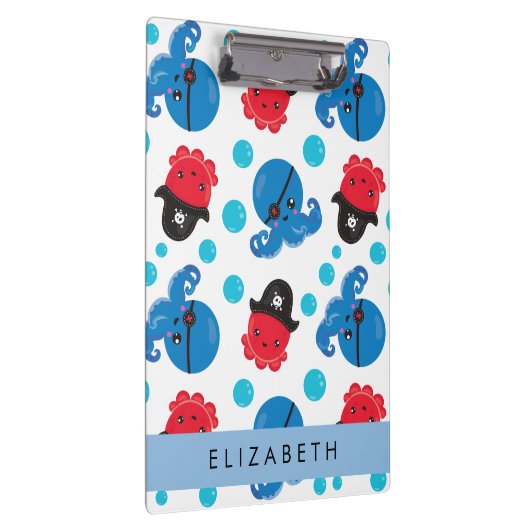 Porte-bloc Pirate Octopus, Motif Octopus, Mer, Votre Nom (Swatch)