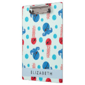 Porte-bloc Pirate Octopus, Pirate Jellfish, Mer, Votre Nom (Gauche)