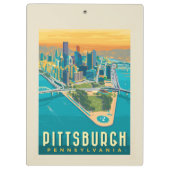 Porte-bloc Pittsburgh, PA | Vue oeil d'oiseau (Dos)