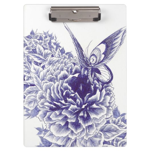 Porte-bloc Pivoine "de baiser de papillon" (Devant)