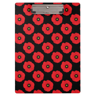 Porte-bloc Pivoines Florales Rouge et Noir Shabby Chic