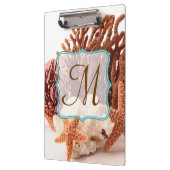 Porte-bloc Plage Coral Star Poisson Monogramme Première Clibo (Gauche)