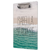 Porte-bloc Plage Tropical Ocean Waves Scene Votre Nom (Gauche)