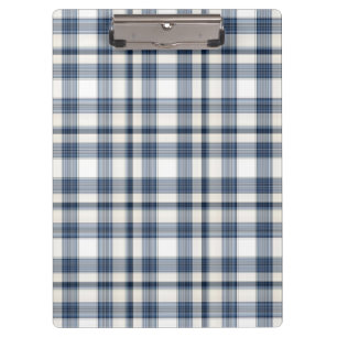 Porte-bloc Plaid blanc bleu 1