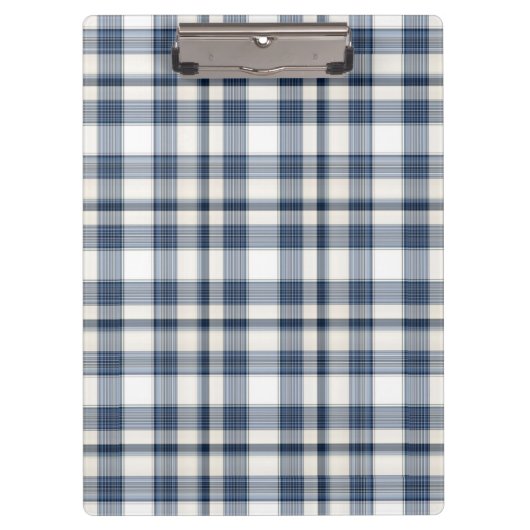 Porte-bloc Plaid blanc bleu 1 (Devant)