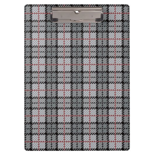 Porte-bloc Plaid de pixel dans le gris avec la rayure rouge (Devant)