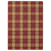 Porte-bloc Plaid de pixel en rouge et or (Dos)