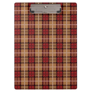 Porte-bloc Plaid de pixel en rouge et or