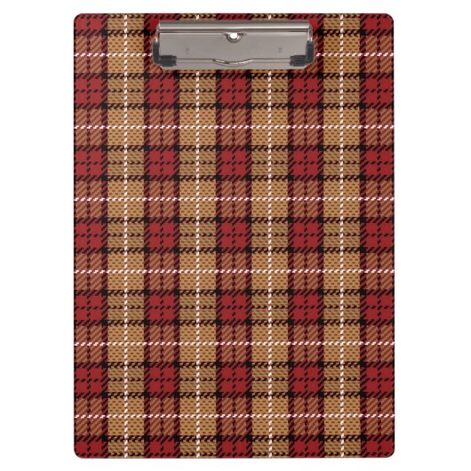 Porte-bloc Plaid de pixel en rouge et or (Devant)
