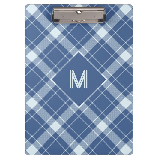 Porte-bloc Plaid Monogramme personnalisé / Motif Tartan (Devant)