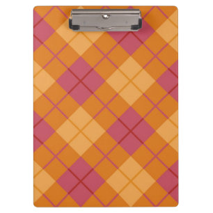 Porte-bloc Plaid polarisé dans l'orange et le rose