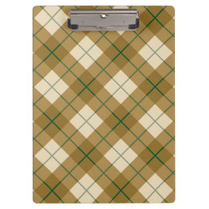 Porte-bloc Plaid polarisé en or avec la rayure verte