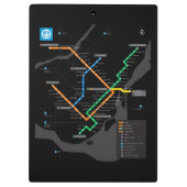 Porte-bloc Plan de métro léger STM Montréal blanc HD (Dos)
