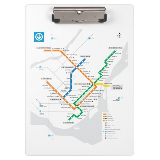 Porte-bloc Plan de métro léger STM Montréal blanc HD (Devant)
