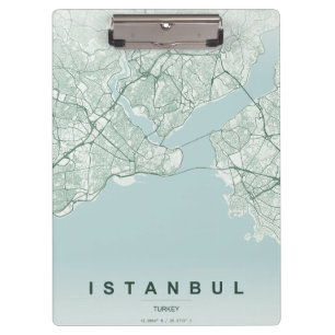 Porte-bloc Plan de ville d'Istanbul Turquie Design Minimalist