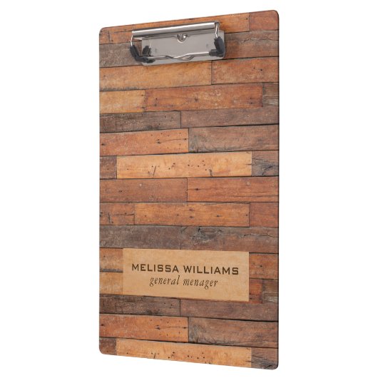 Porte-bloc Planches en bois marron rustique vieilli (Gauche)