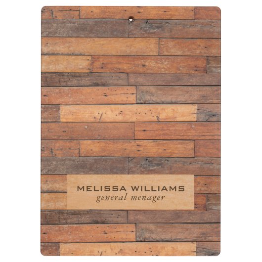 Porte-bloc Planches en bois marron rustique vieilli (Dos)