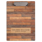 Porte-bloc Planches en bois marron rustique vieilli (Devant)