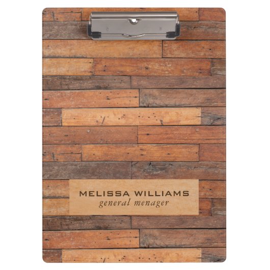 Porte-bloc Planches en bois marron rustique vieilli (Devant)
