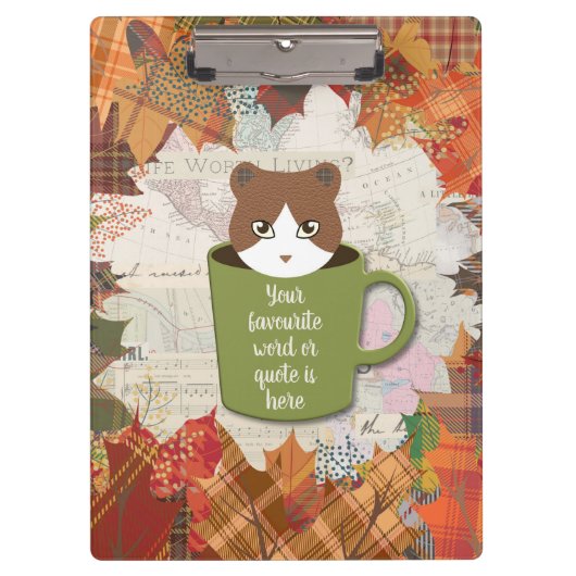 Porte-bloc Planificateur Chat Automne (Devant)