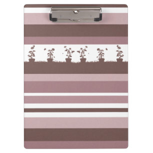 Porte-bloc Plantes en pot à motif de silhouette rayée