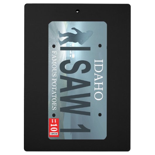 Porte-bloc Plaque de licence Idaho "I Saw 1" Sasquatch (Dos)