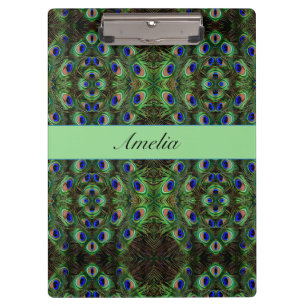 Porte-bloc Plumage Royal - Motif Luxueux de Plume de Paon