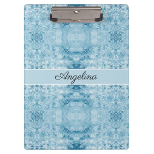 Porte-bloc Plume Bleu Cristallin Style de Bureau Personnalisé