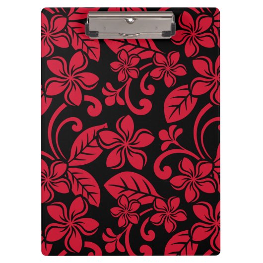 PORTE-BLOC PLUMÉRIE DE L'ÎLE (NOIR/ROUGE) (Devant)