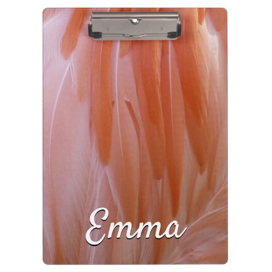 Porte-bloc Plumes de Flamant rose dans les tons roses (Devant)