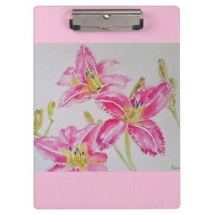 Porte-bloc Plutôt Lily Dans L'Aquarelle Rose Peindre Lilium