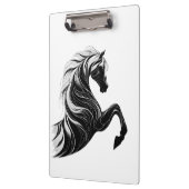 Porte-bloc Pochette avec conception Cheval Noir et Blanc (Gauche)